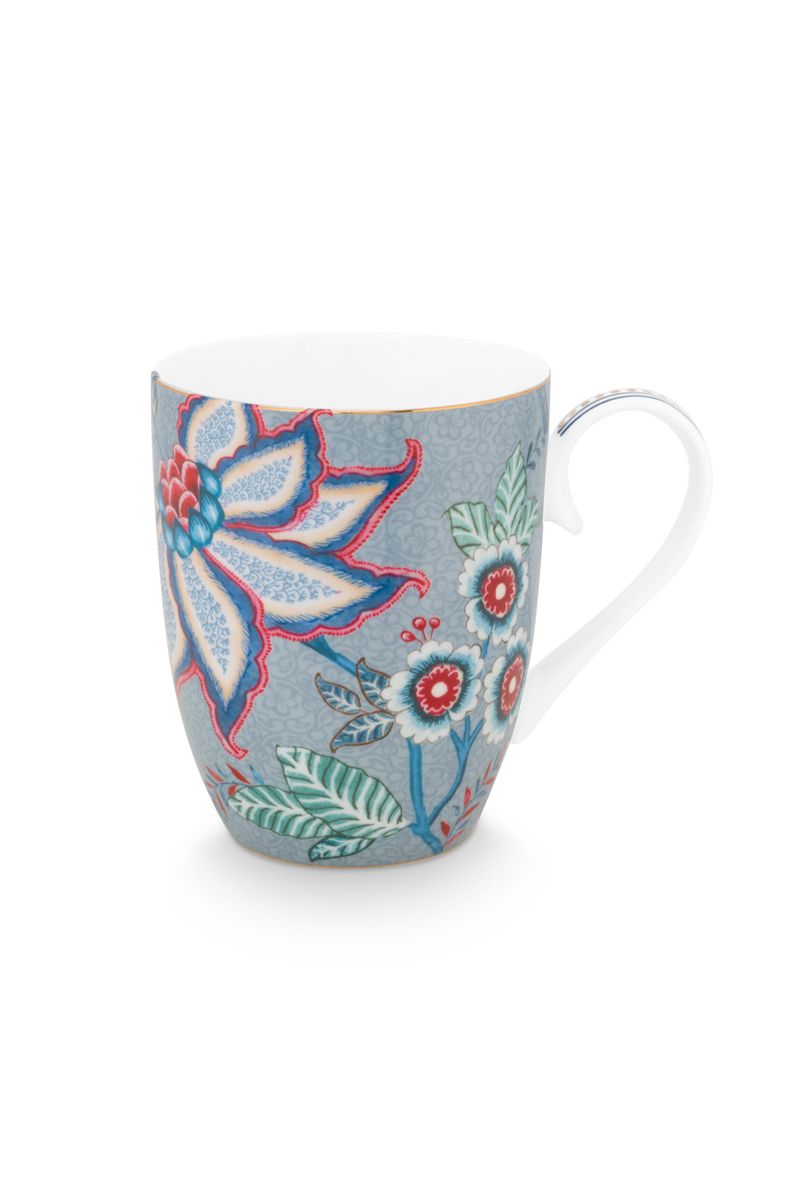 Mug Large Flower Festival Light Blue