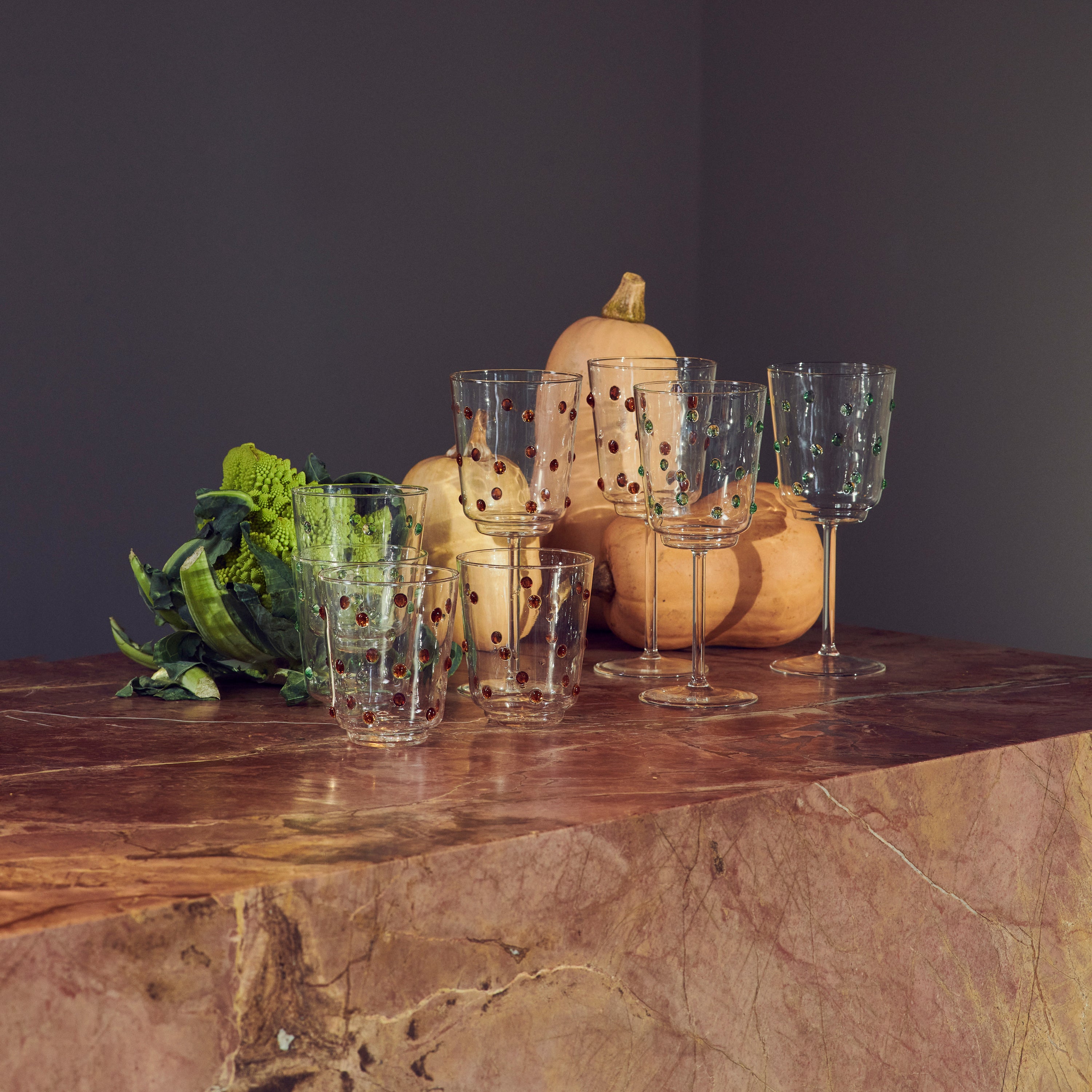 POLSPOTTEN Nob Waterglazen 2 st. - Olijfgroen