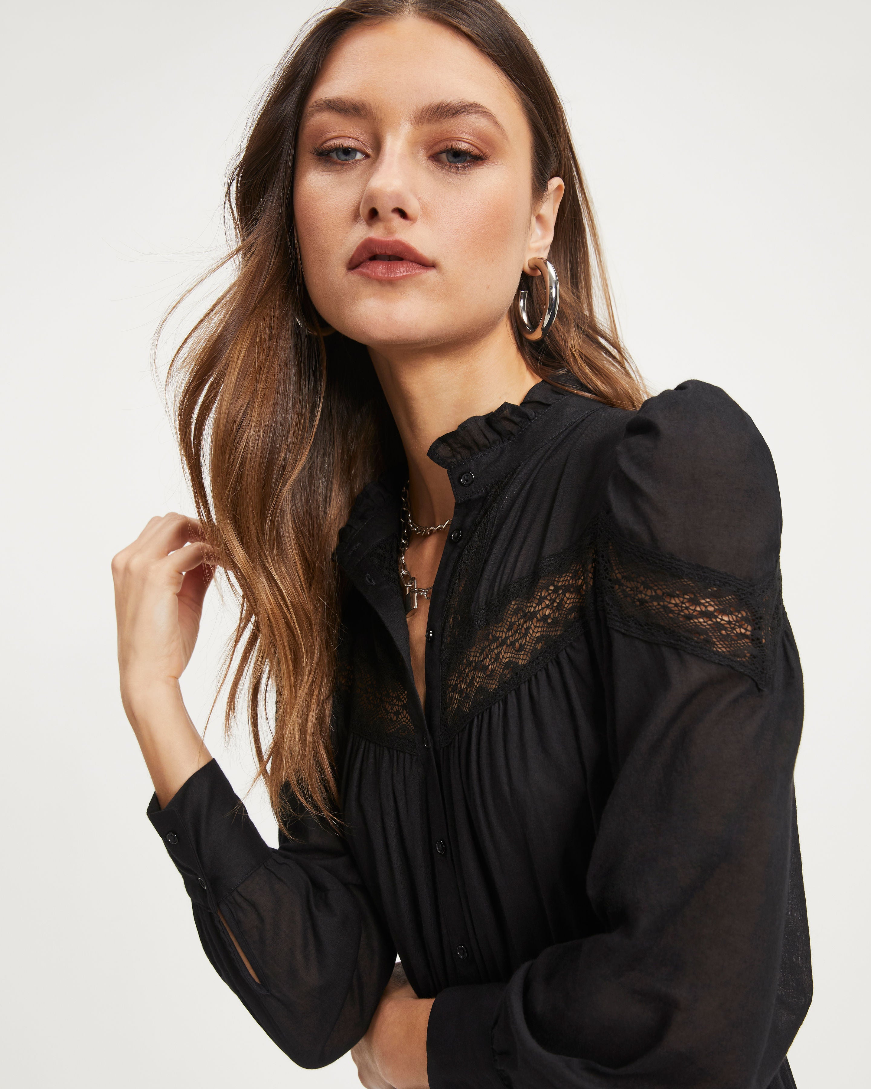 Taking Chances Cotton Crochet Lace Mini Dress - Black - Se7enfashion