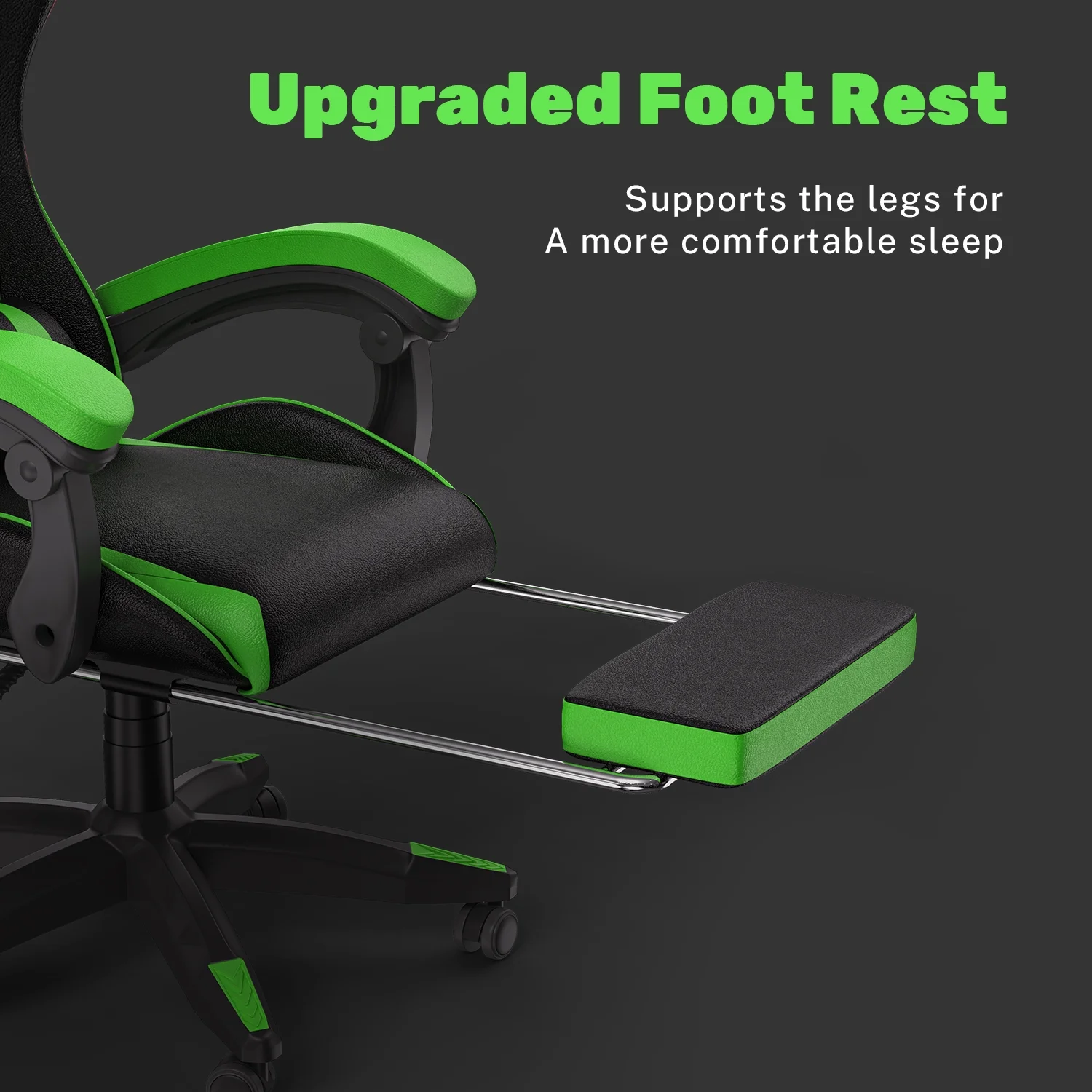 Bigzzia Gaming Chair Office Chair, Ergonomic Game Chair with Height Adjustable Headrest and Lumbar Support for Adults Teens, Black & White - Image 95