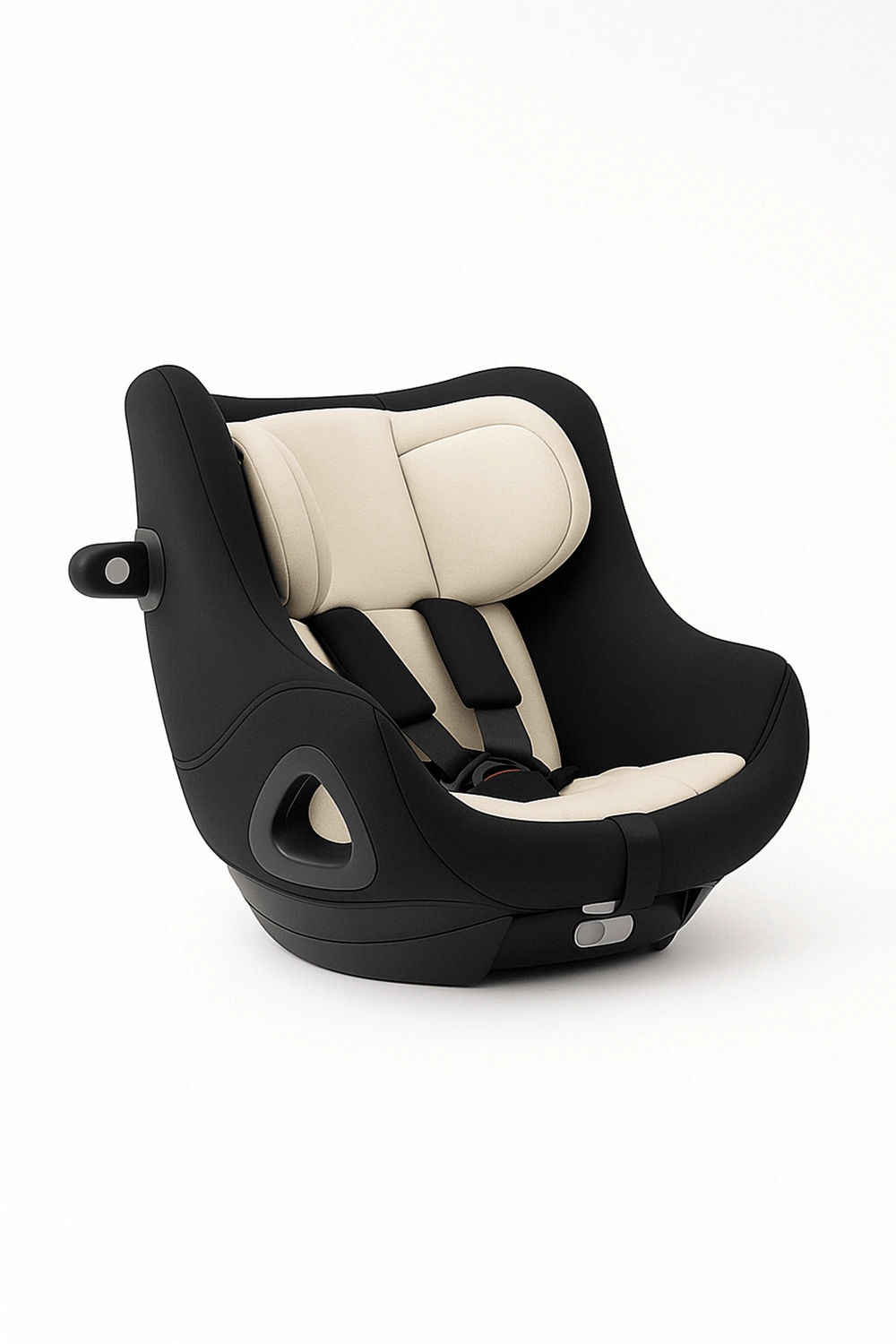 Silla de coche fija con diseño envolvente y reductor acolchado, hasta 22 kg, con protección lateral y arnés de 5 puntos, categoría Asientos de coche, color negro/beige, apta para 0 a 5 años