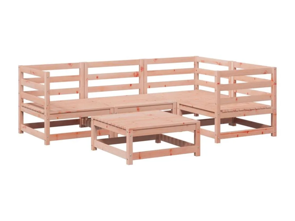Boverdeco Juego de sofás de jardín 5 pzas Boverdeco maciza de Boverdeco Marrón