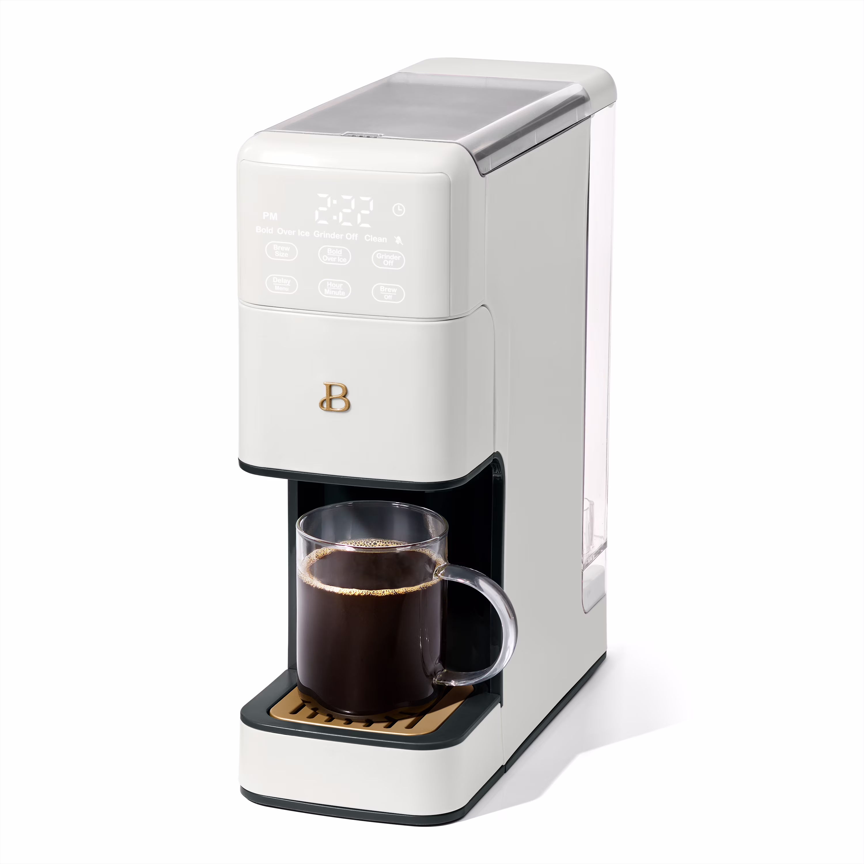 Beautiful Perfect Grind??programmable Single Serve Coffee Maker, White Icing by Drew Barrymore(Black Sesame)