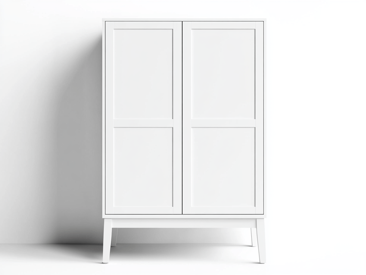 Armario Almacenamiento Blanco Moderno para Dormitorio de Madera