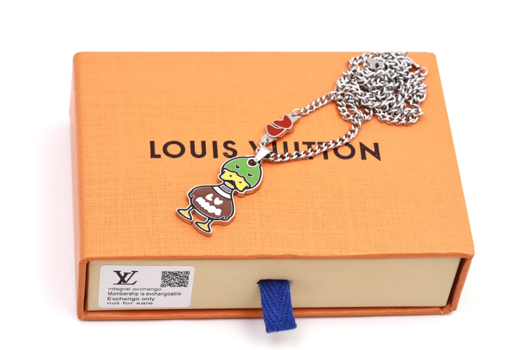 Louis Vuitton x Nigo Duck Pendant Necklace Silver - Original Replica Club