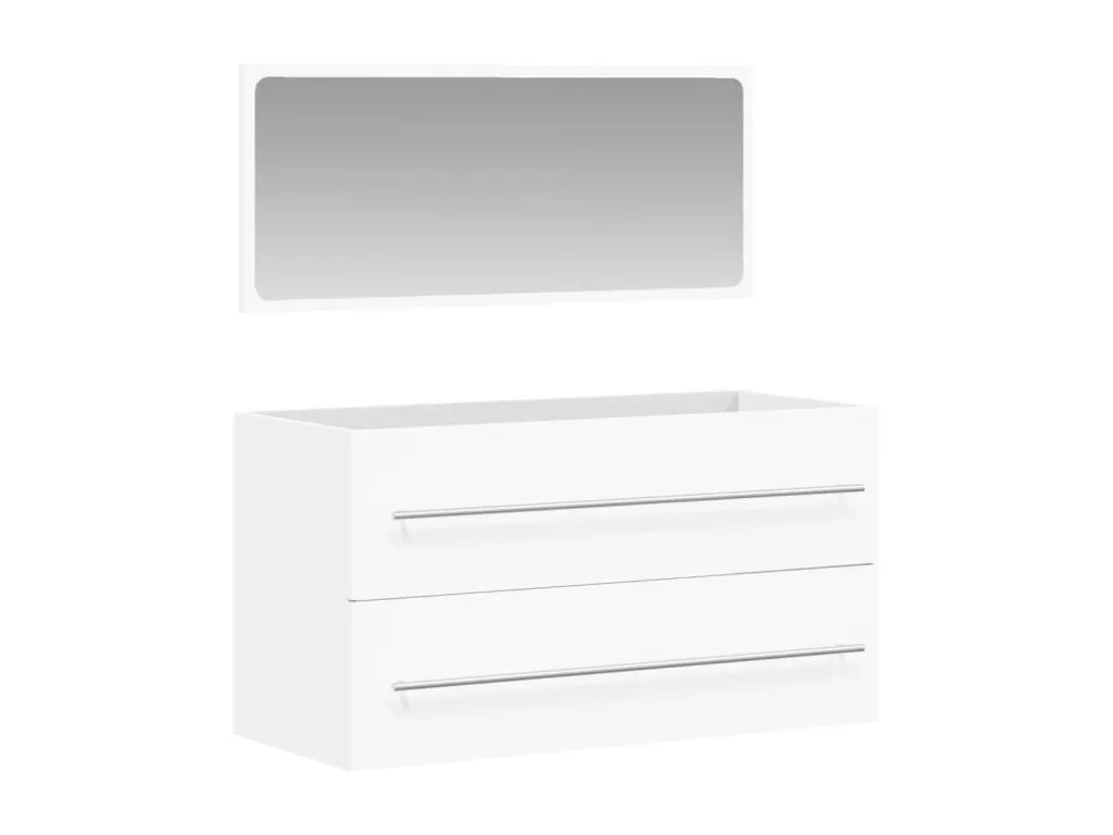 Alkifurniturees Armario de baño con espejo Alkifurniturees de ingeniería blanco 58481BOSW