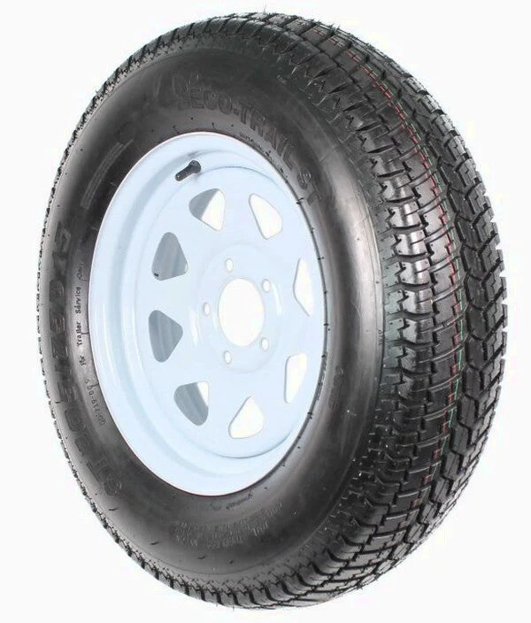 Trailer Tires On Rims ST205/75D15 Load Range C 5 Hole White Spoke - 2-Pack - Image 4 Trailer Tires On Rims ST205/75D15 Load Range C 5 Hole White Spoke - 2-Pack - Image 4