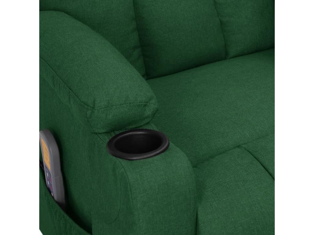 Luzssnh - Sillón de masaje elevable tela verde oscuro