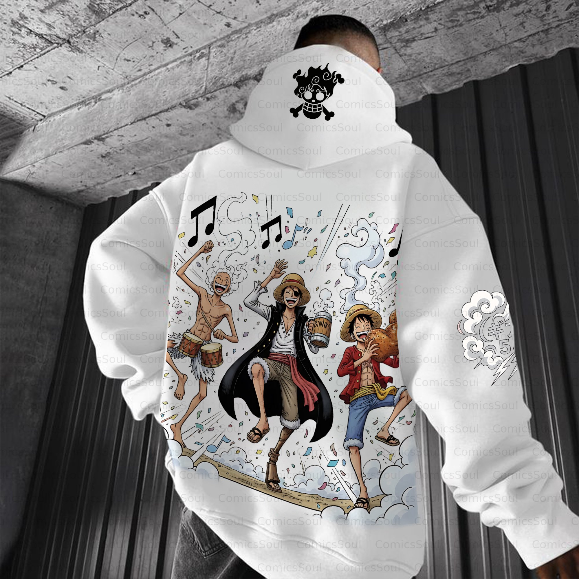 Plus Velvet Unisex Anime Graphic Streetwear Vintage Hoodie