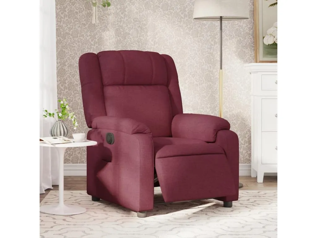 Sillón reclinable eléctrico tela rojo tinto