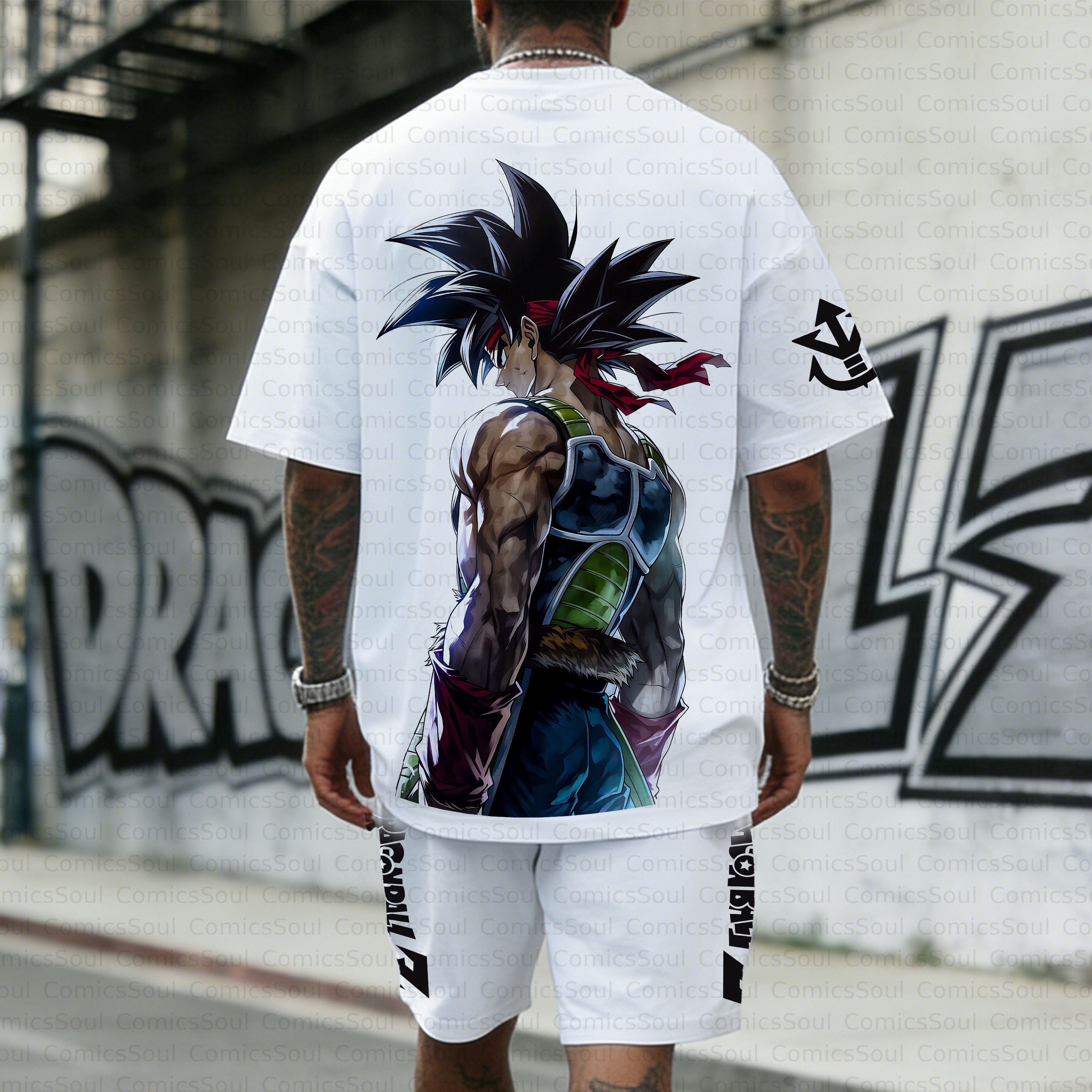 Unisex Anime Inspired Vintage T-shirt& Shorts 2 Pieces Set