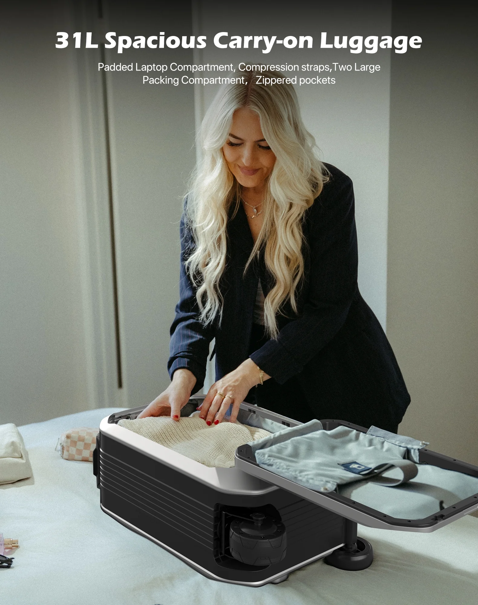 L2-S Smart Rideable Luggage, Foldable Electric Scooter Suitcase, 6.2 mph Max Speed, 6.2-Mile Range, Lightweight Portable Design for Travel & Commute - Image 10
