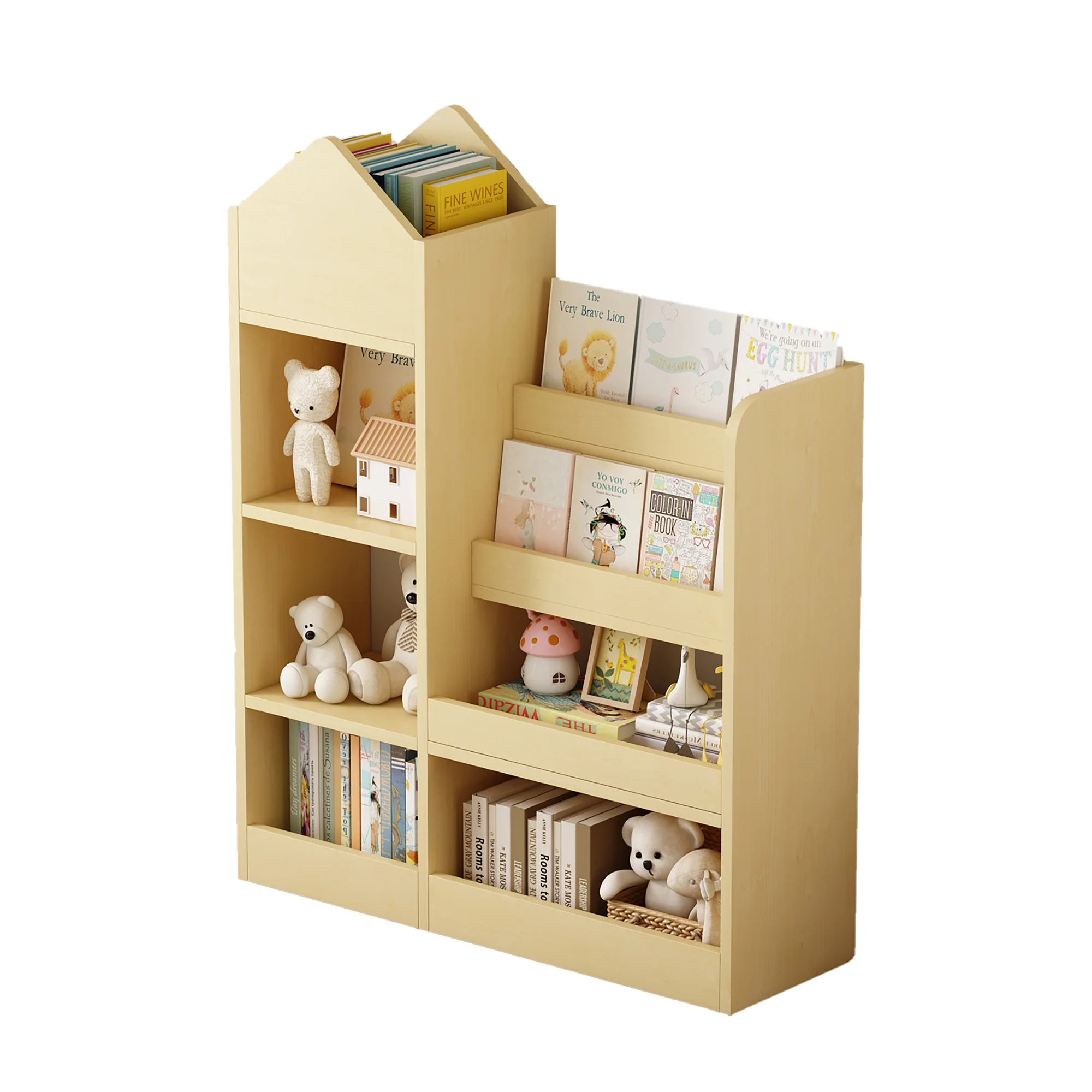 PAPROOS Kids Bookshelf, Wooden Kids Bookcase with Toy Storage Organizer Cabinet, Children Multi Shelf Cubby for Classroom, Kids Bedroom, Nursery, Wood - Image 9