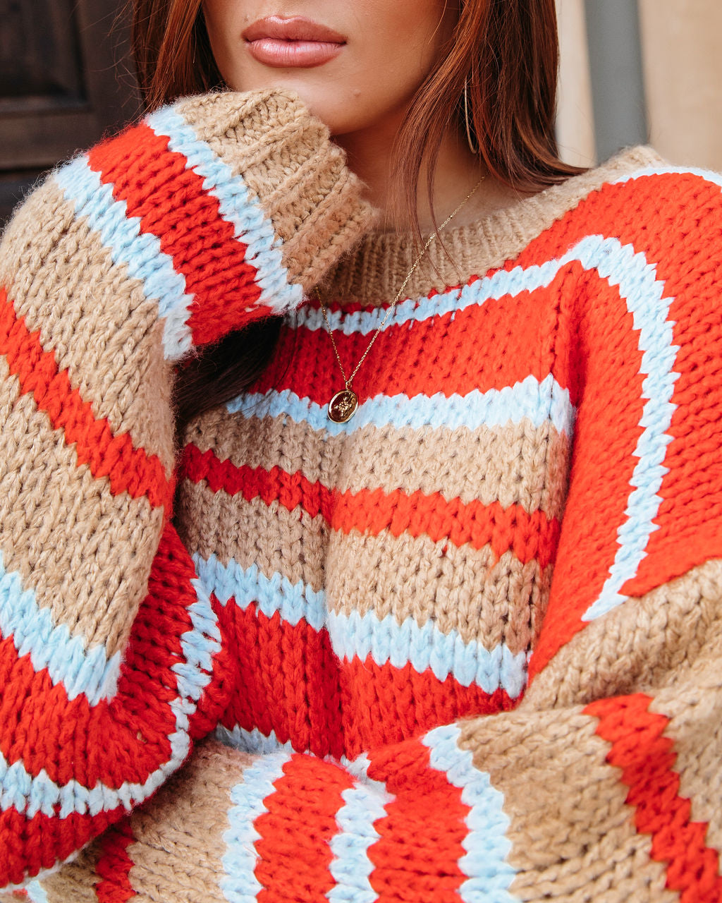 That Autumn Life Knit Striped Pullover Sweater - Se7enfashion
