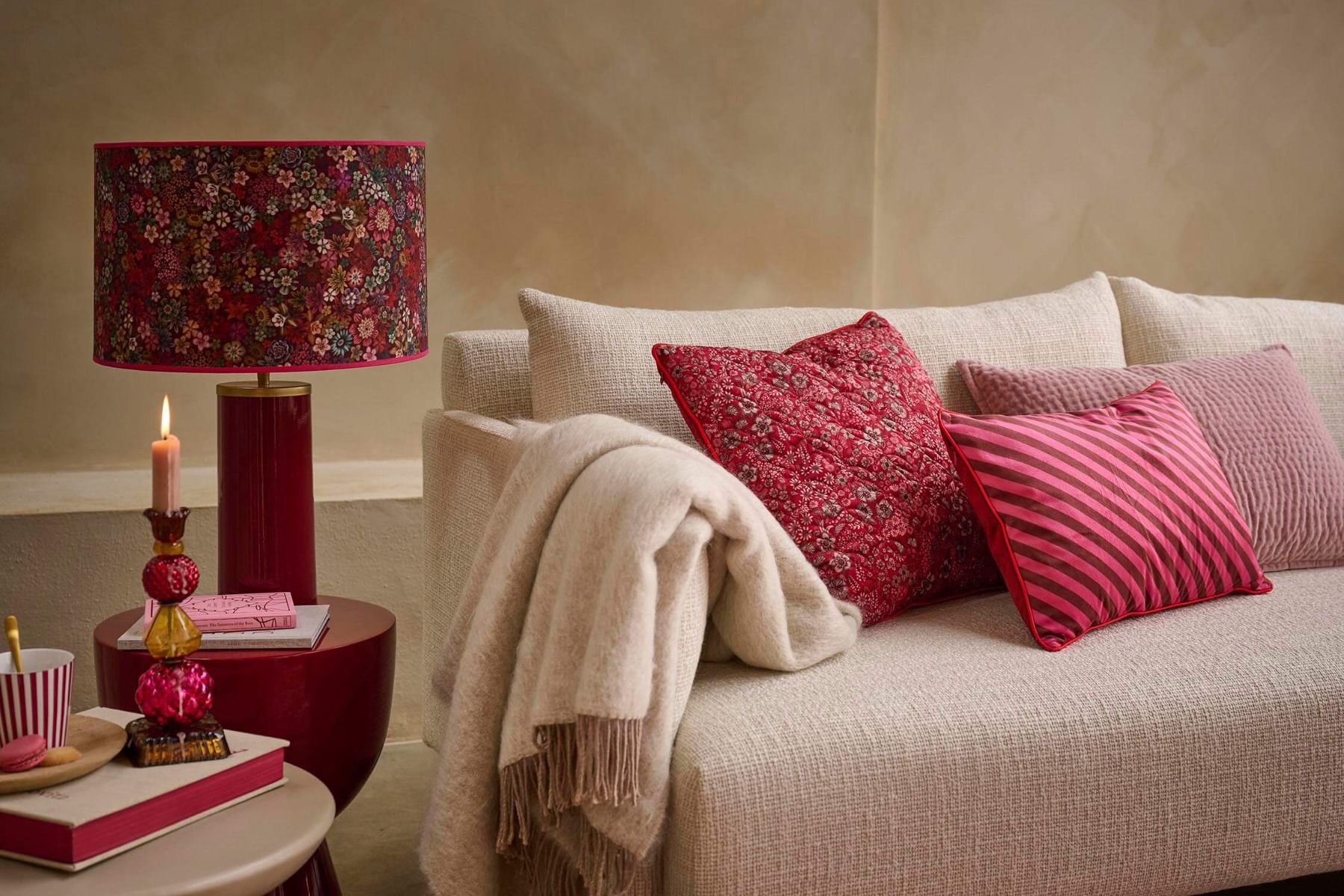 Cushion Block Stripes Pink