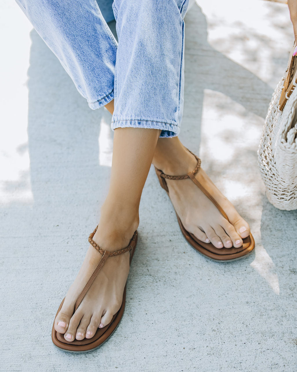 Lively Braided Sandal - Cognac - FINAL SALE - Se7enfashion