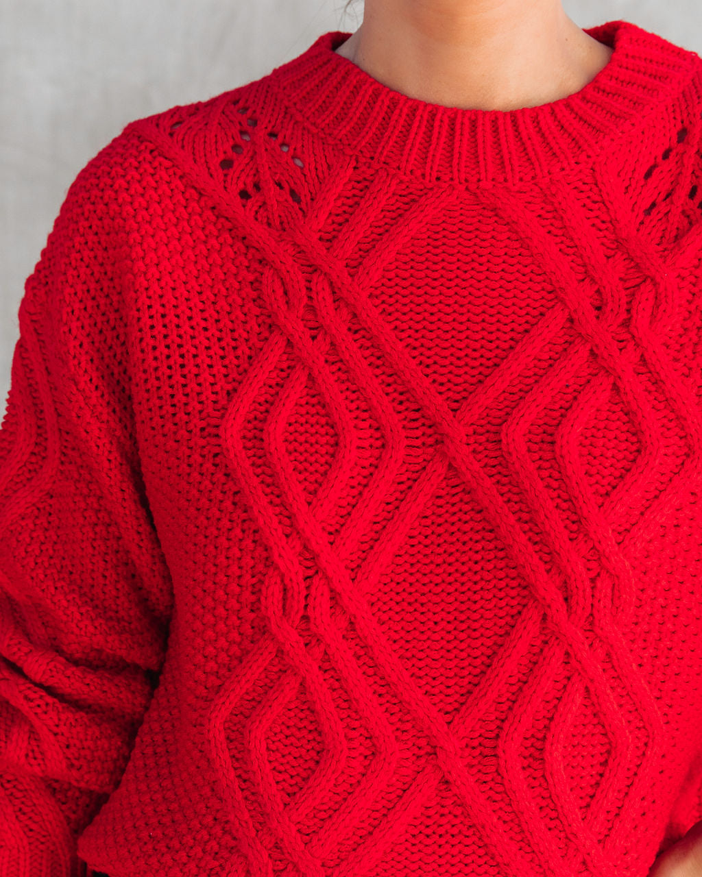 Always Delightful Cable Knit Pullover Sweater - Red - Se7enfashion