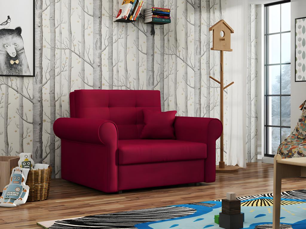 Sillón Homelyvo 127 - Rojo - 85x116x98cm - Tapiz - Patas Metal - Muebles ya montados