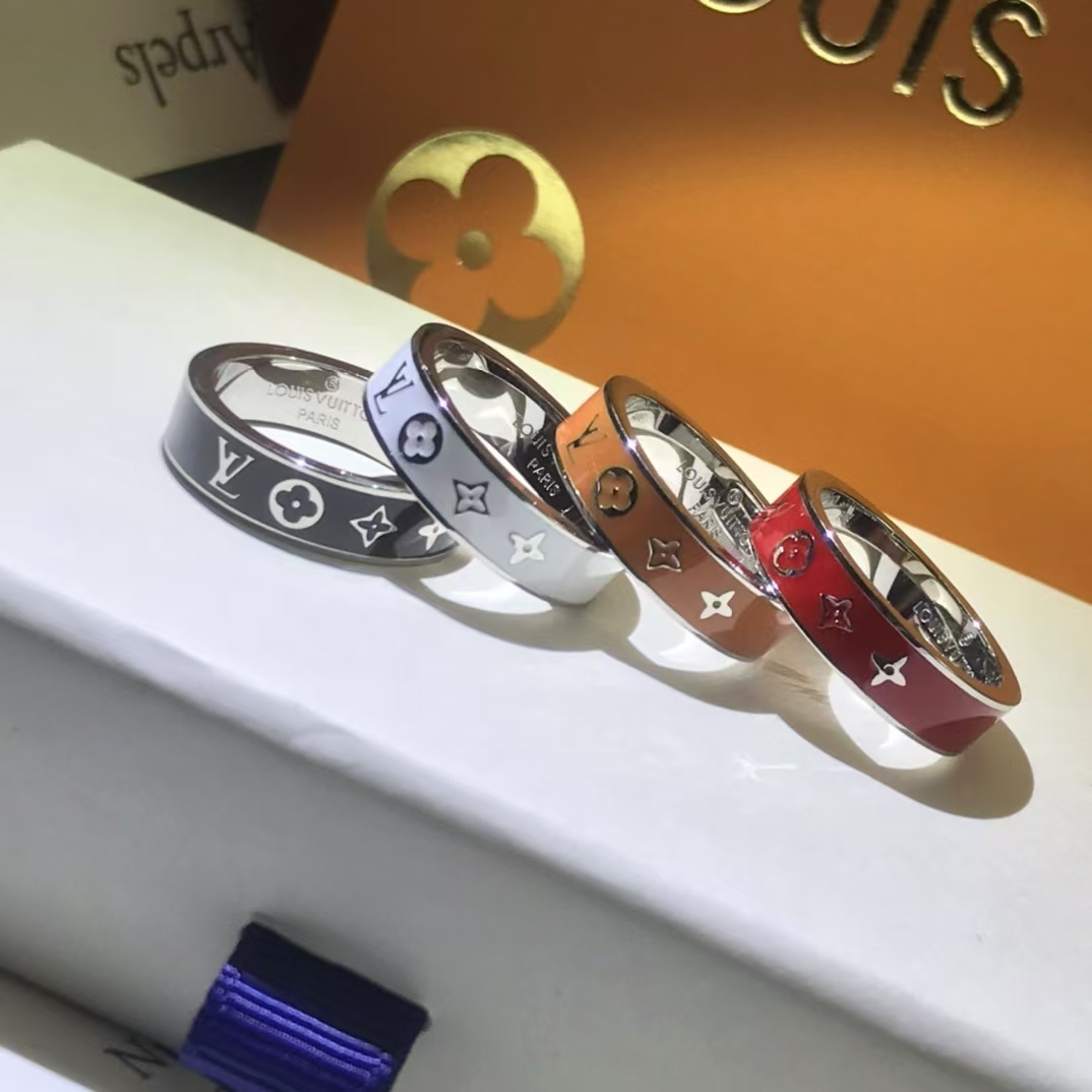 Louis Vuitton Enamel Pattern Ring - Original Replica Club