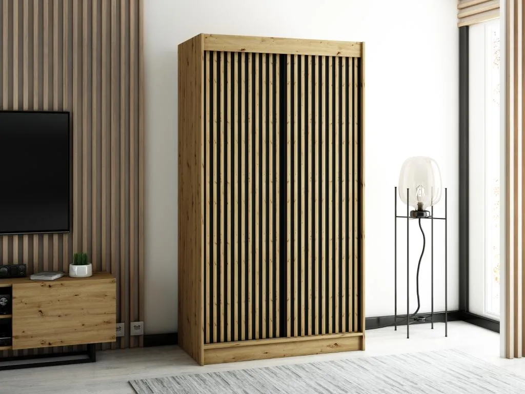 ARMARIO Luxmbls 1 DE PUERTAS CORREDERAS 200/120/62 2 puertas (artisan/negro/artisan) 43115XHQI