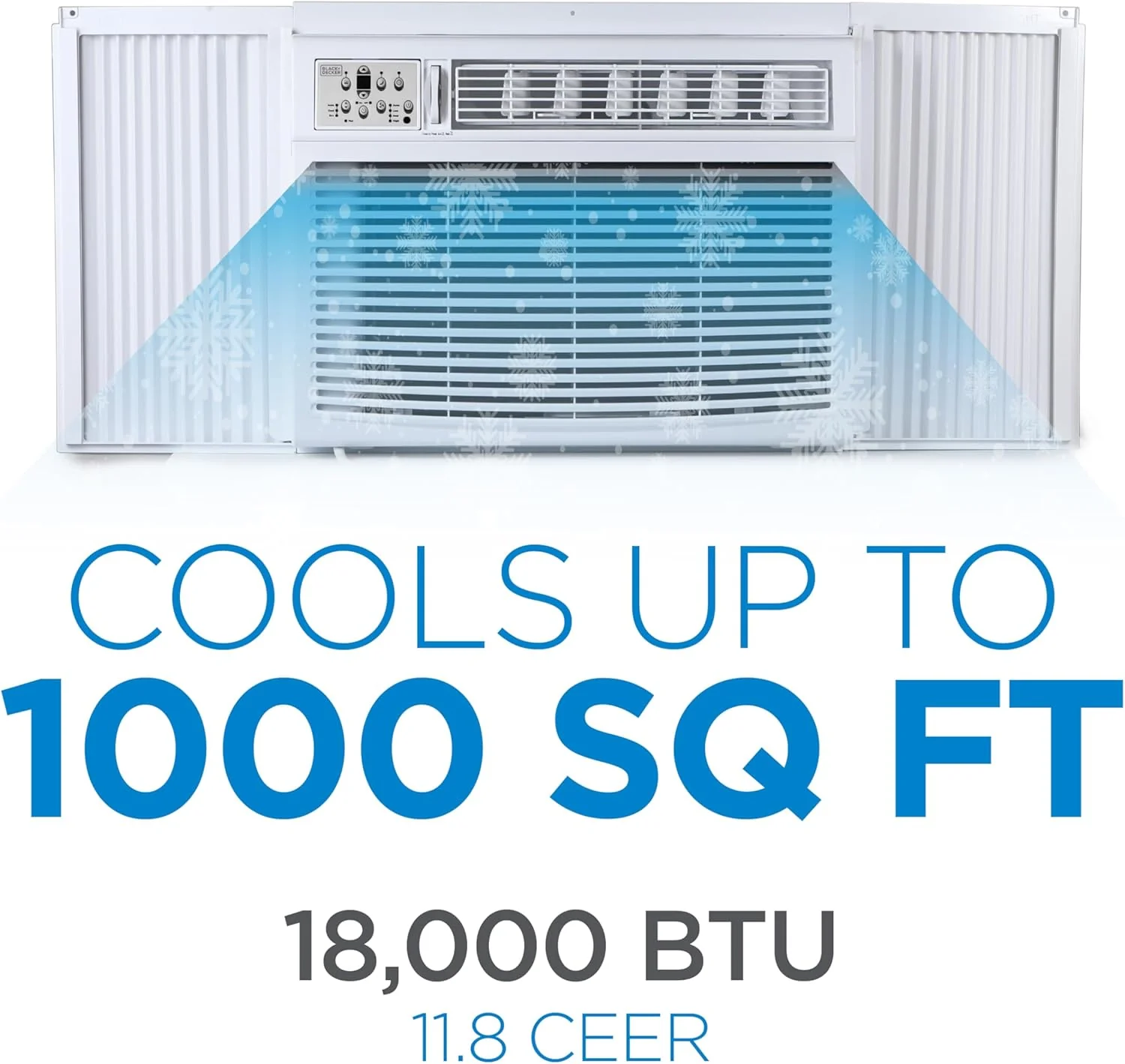 BLACK+DECKER Window Air Conditioner 5000 BTU, Cools Up to 150 Square Feet, AC Unit with Mechanical Controls, Manual Fan Only and Cool Settings, BD05MWT6, White