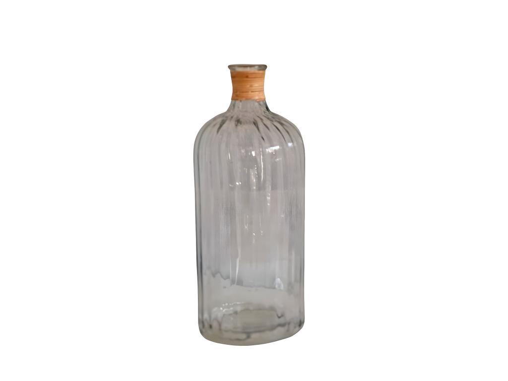 Garrafa de cristal y junco transparente