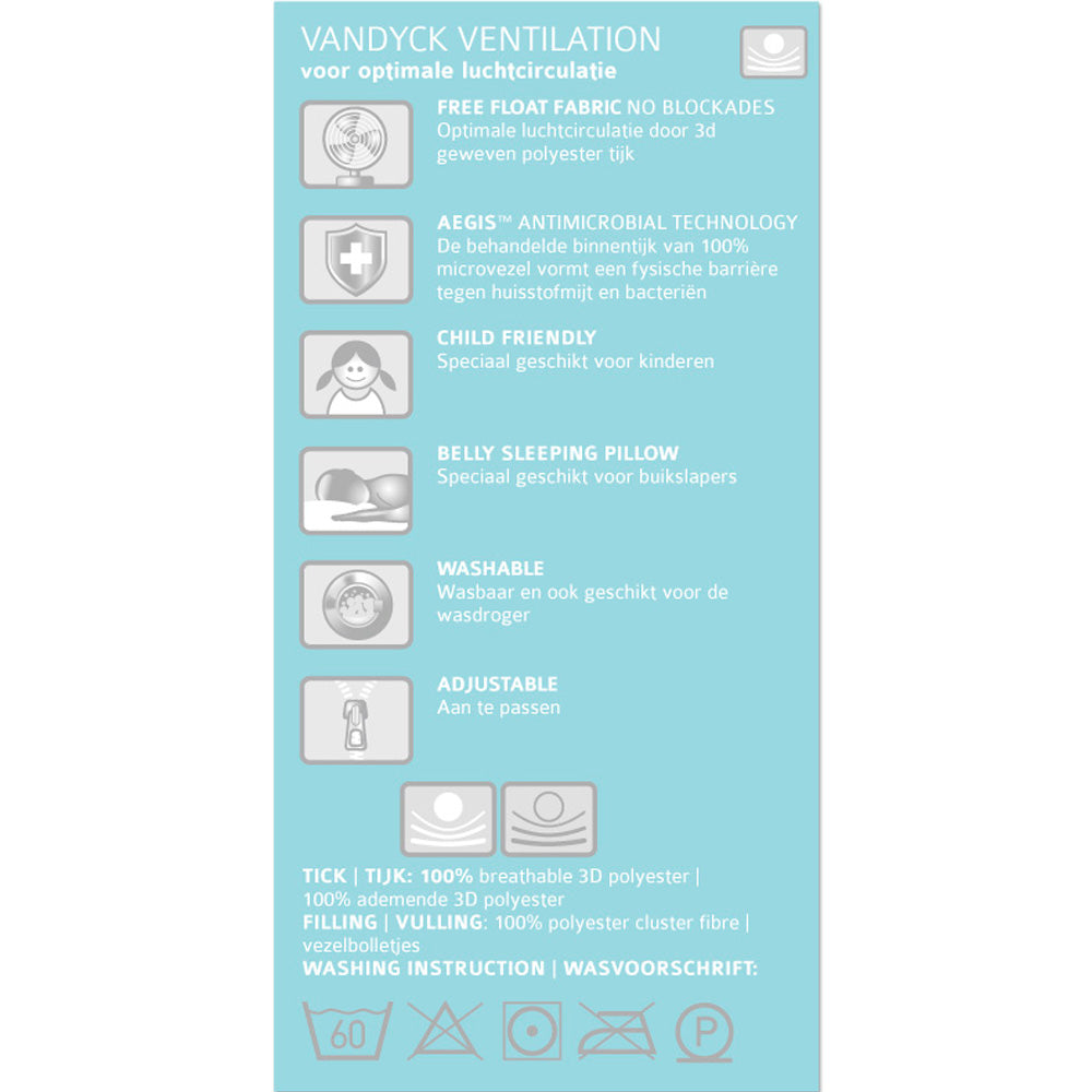 Vandyck Ventilation Hoofdkussen - Zacht en Laag