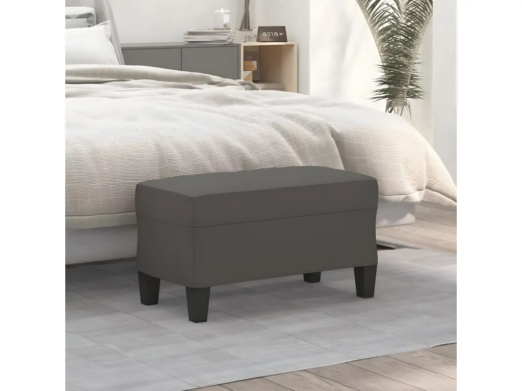 Banco tapizado cuero sintético gris 70x35x41 cm hlq1545105