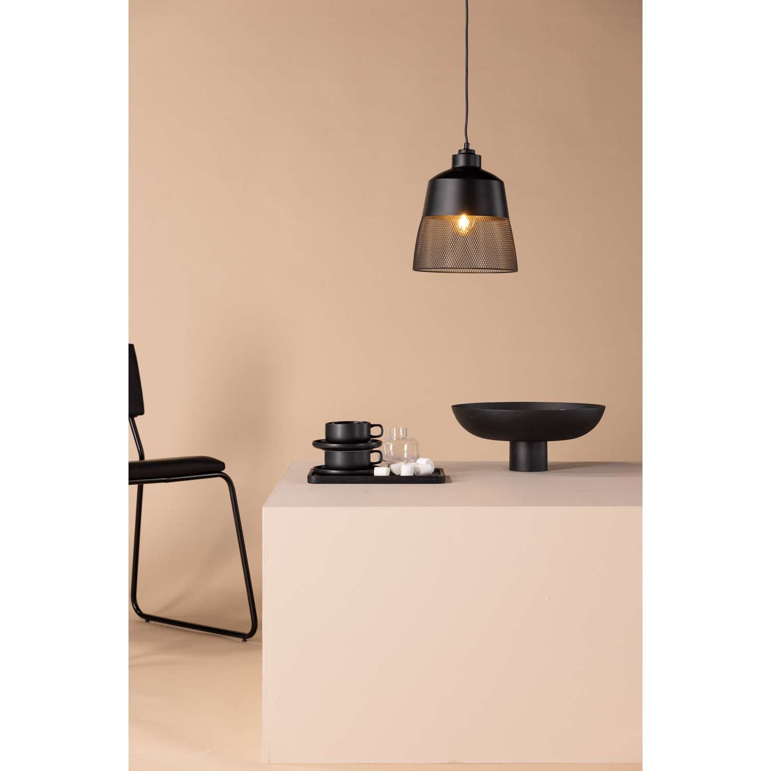 Venture Home Toulon Hanglamp 24x24x29 - Zwart