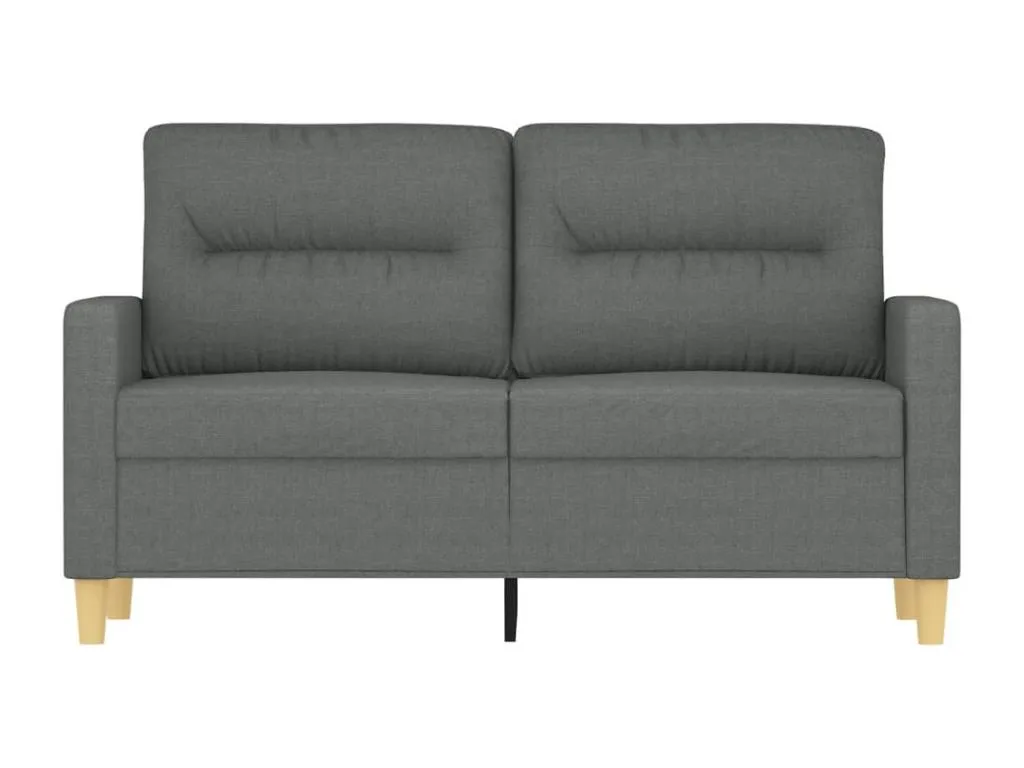 Sofá de 2 plazas de tela gris oscuro 120 cm