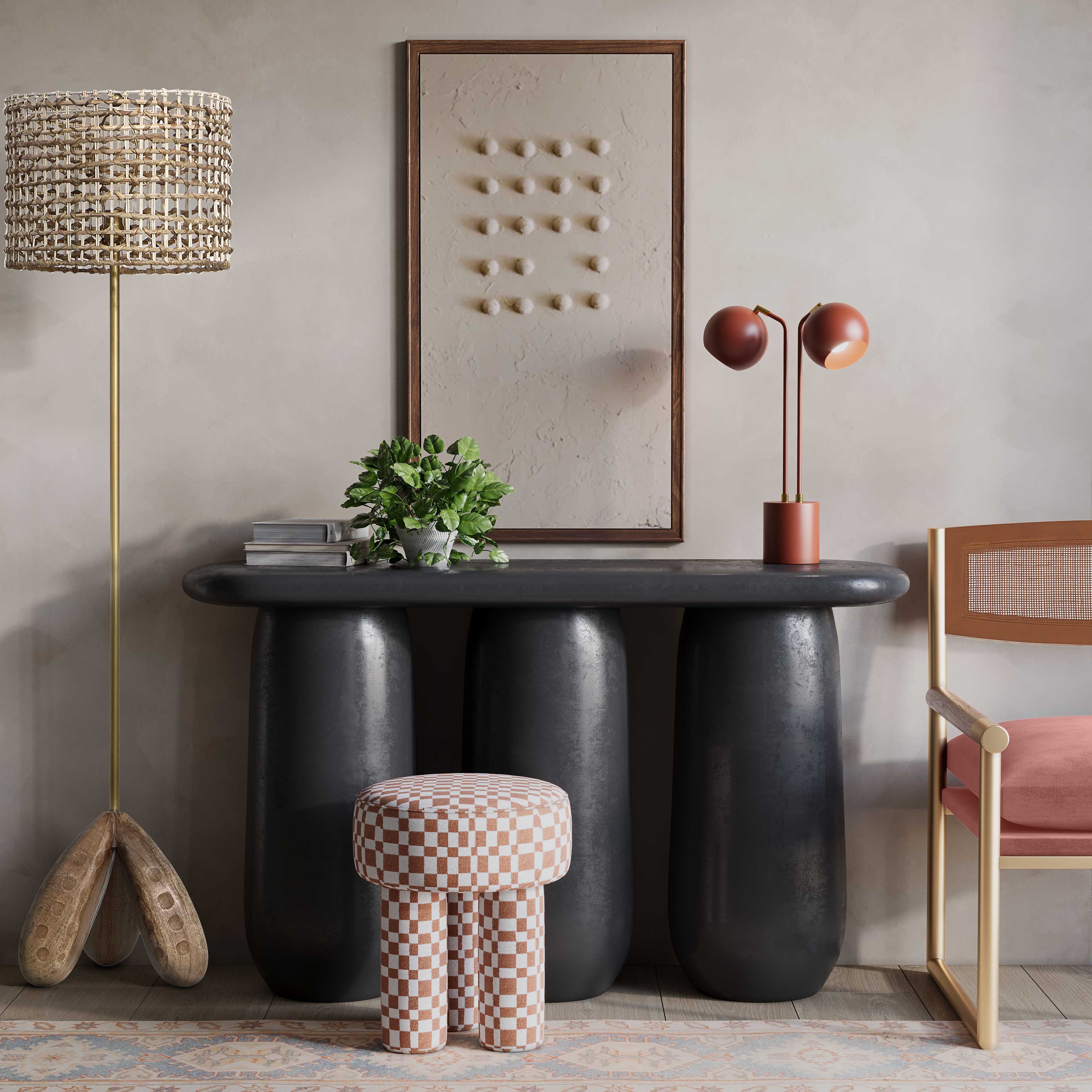 Compact apartment with clever natural furniture arrangement