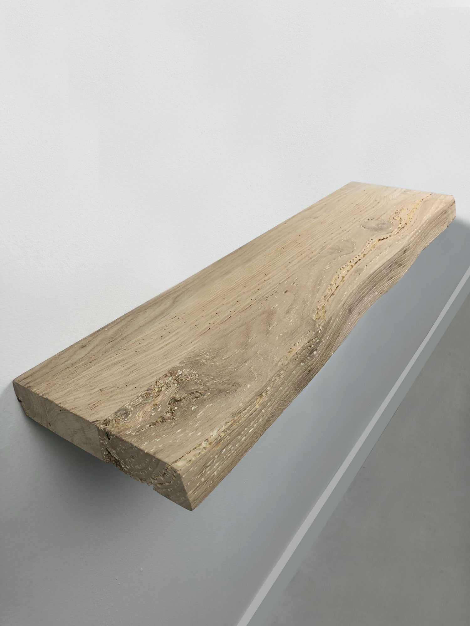 WOODBROTHERS zwevende wandplank oud eiken boomstam 80 x 20 cm