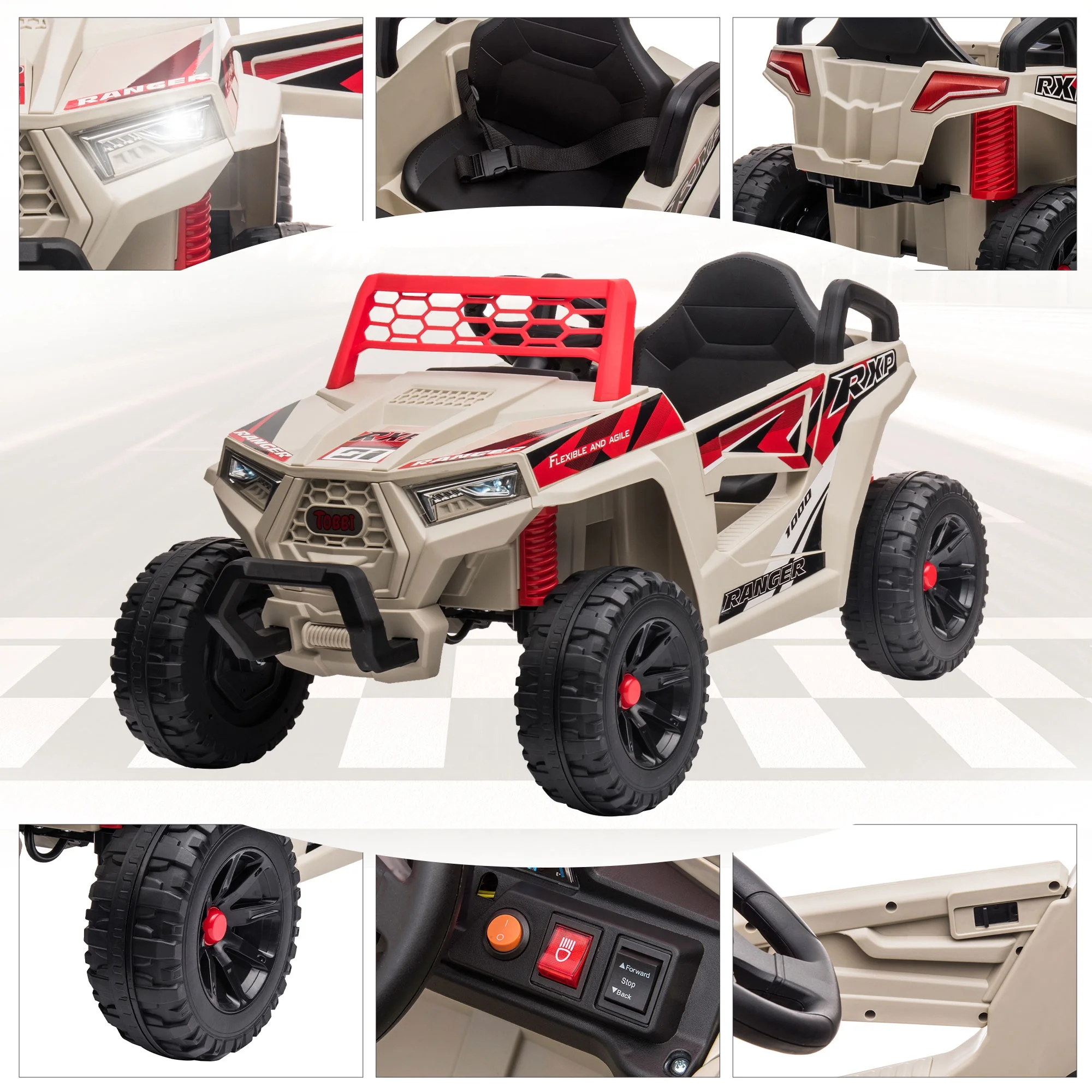 TOBBI 12V Kids Electric off-Road UTV Truck Car Battery Powered Ride on Toys for Girls with LED Headlights, Music, Horn - Image 46