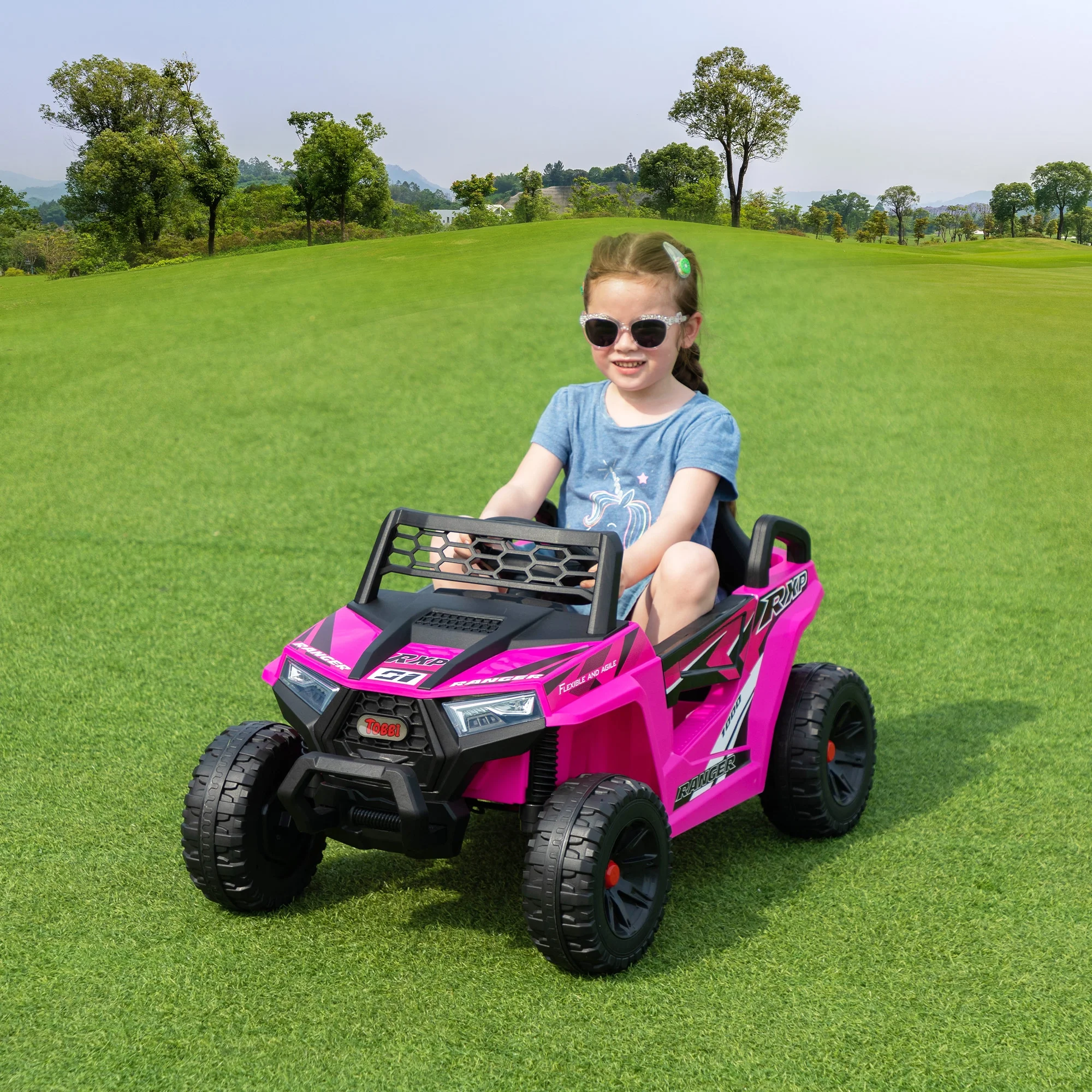 TOBBI 12V Kids Electric off-Road UTV Truck Car Battery Powered Ride on Toys for Girls with LED Headlights, Music, Horn - Image 12