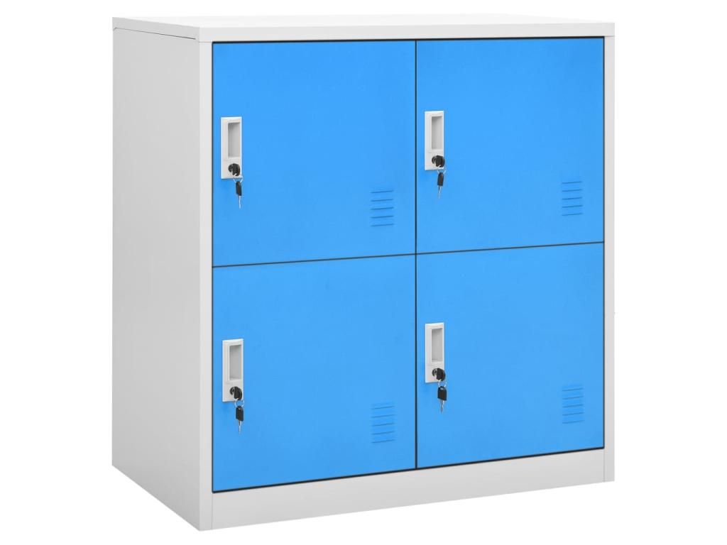 Armarios taquilla 5 uds acero gris claro y azul 90x45x92,5 cm
