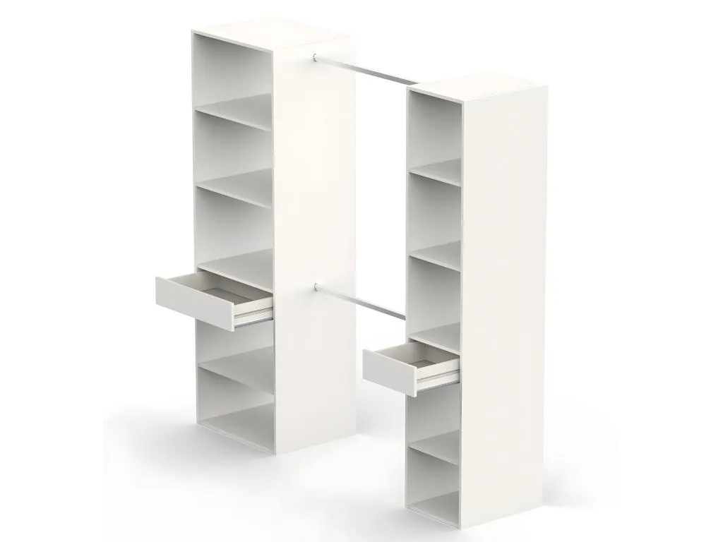Armario Vestuario color Blanco - Altura 200 x Longitud 200 x Profundidad 50 cm
