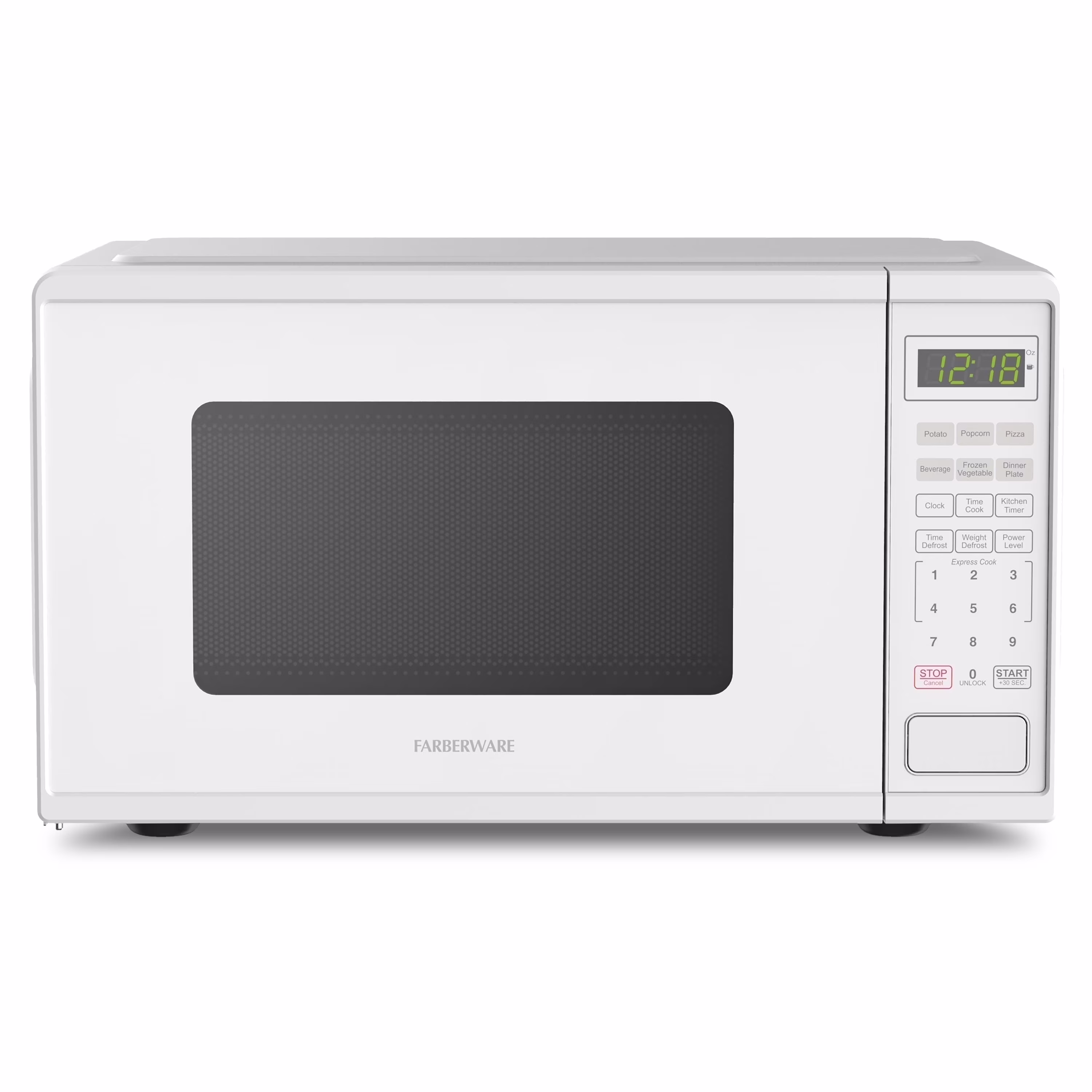 Farberware FMGZ09BKA 0.9 Cu. Ft. Microwave Oven, 900W, Digital Control, LED Display, 6 Cooking Presets, Black