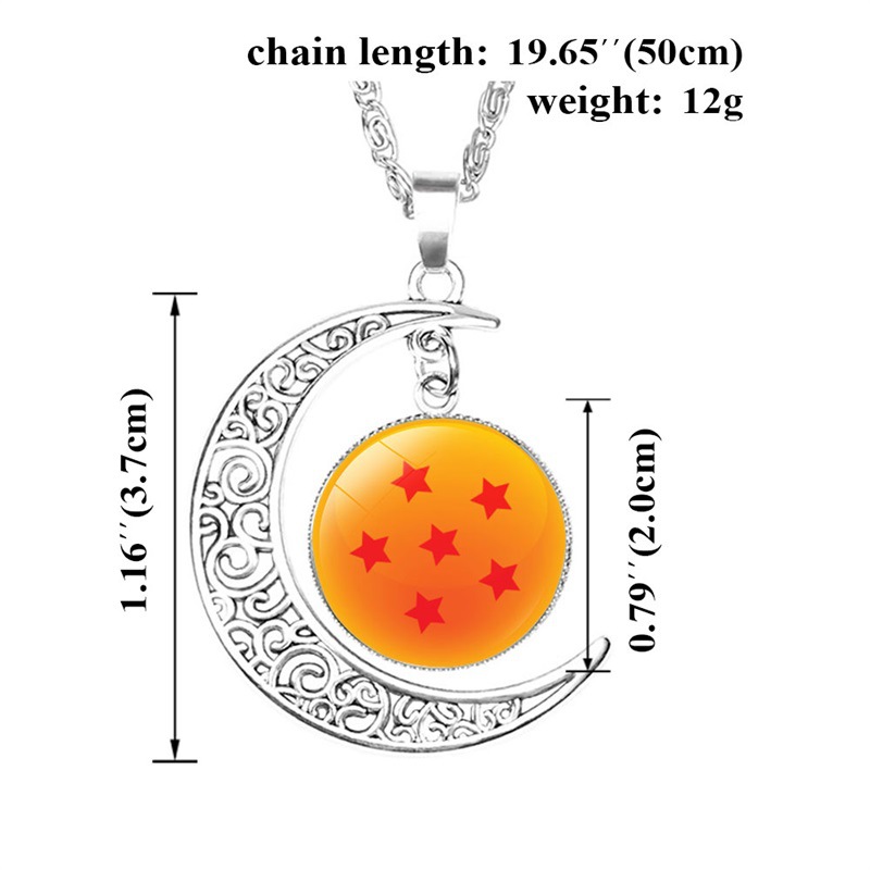 Unisex Anime Time Gem Moon Alloy Pendant Necklace TeeThreads Sustain the Scene with Custom Apparel