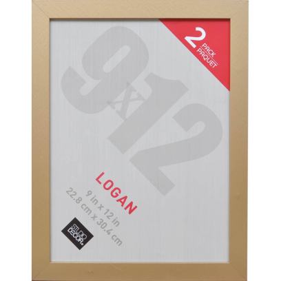 2-Pack Wall Frames, Logan by Studio Dcor 9" x 12" in Gold