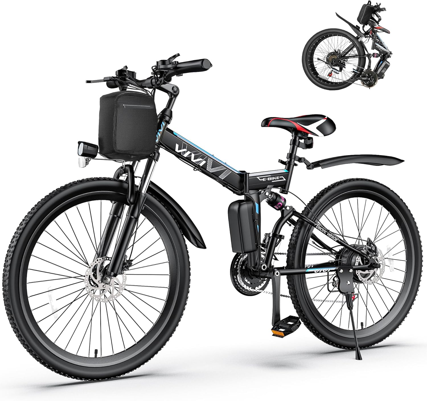 WAYFAIR Vivi Electric Bike For Adults 750W Peak Folding Electric Mountain Bike 26'' Commuter Ebike 22MPH Adult Electric Bicycles With Removable Battery, LCD Display, Dual Shock Absorber, UL 2849 Certified