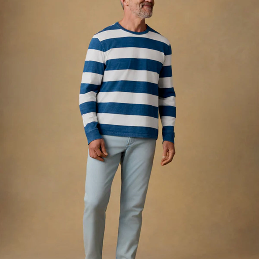 Faherty - T shirt Indigo - Marine à rayures