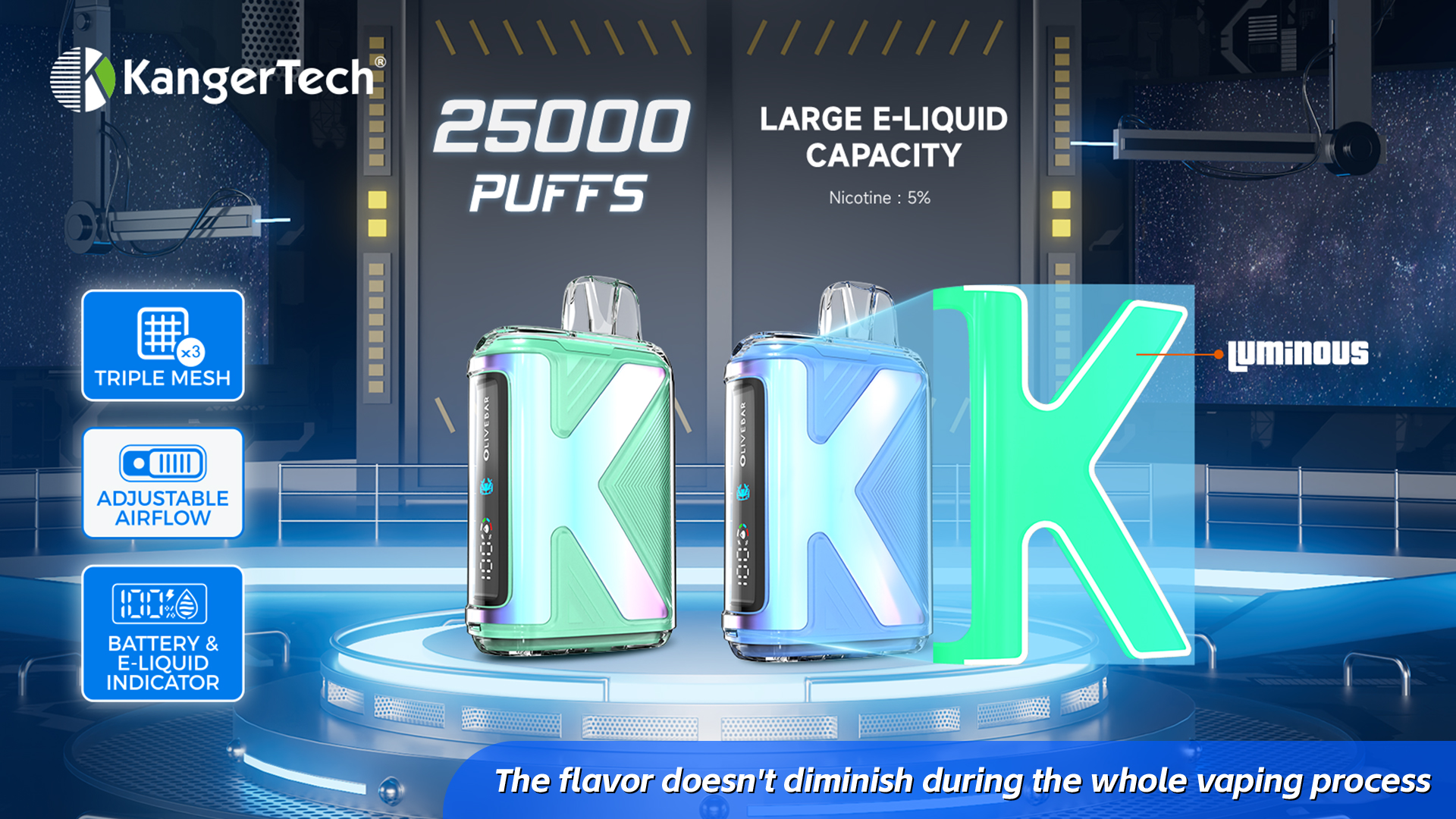 5-Pack-Kyn Bar 25K  Disposable Vape (Dual Mode)
