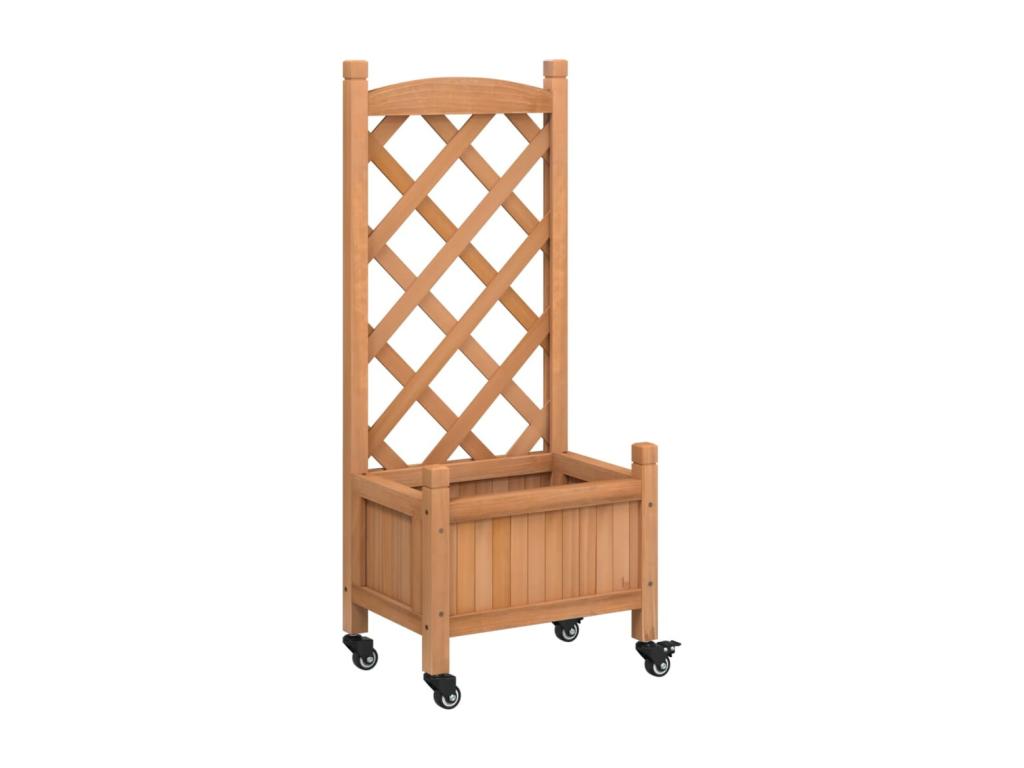 Con  nrejado y ruedas madera maciza de Decoratodo marrón
