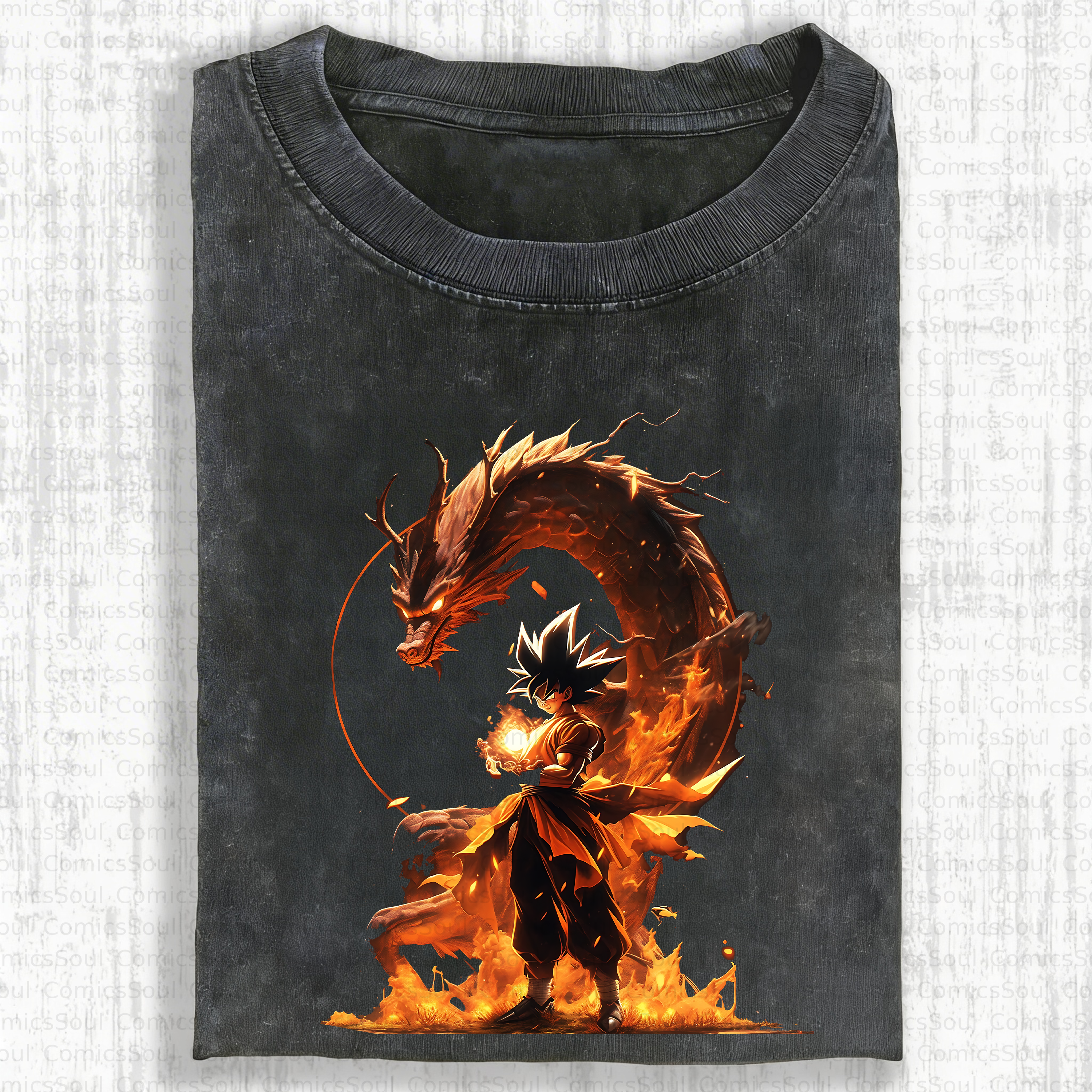Unisex Anime Inspired Vintage Washed T-Shirt