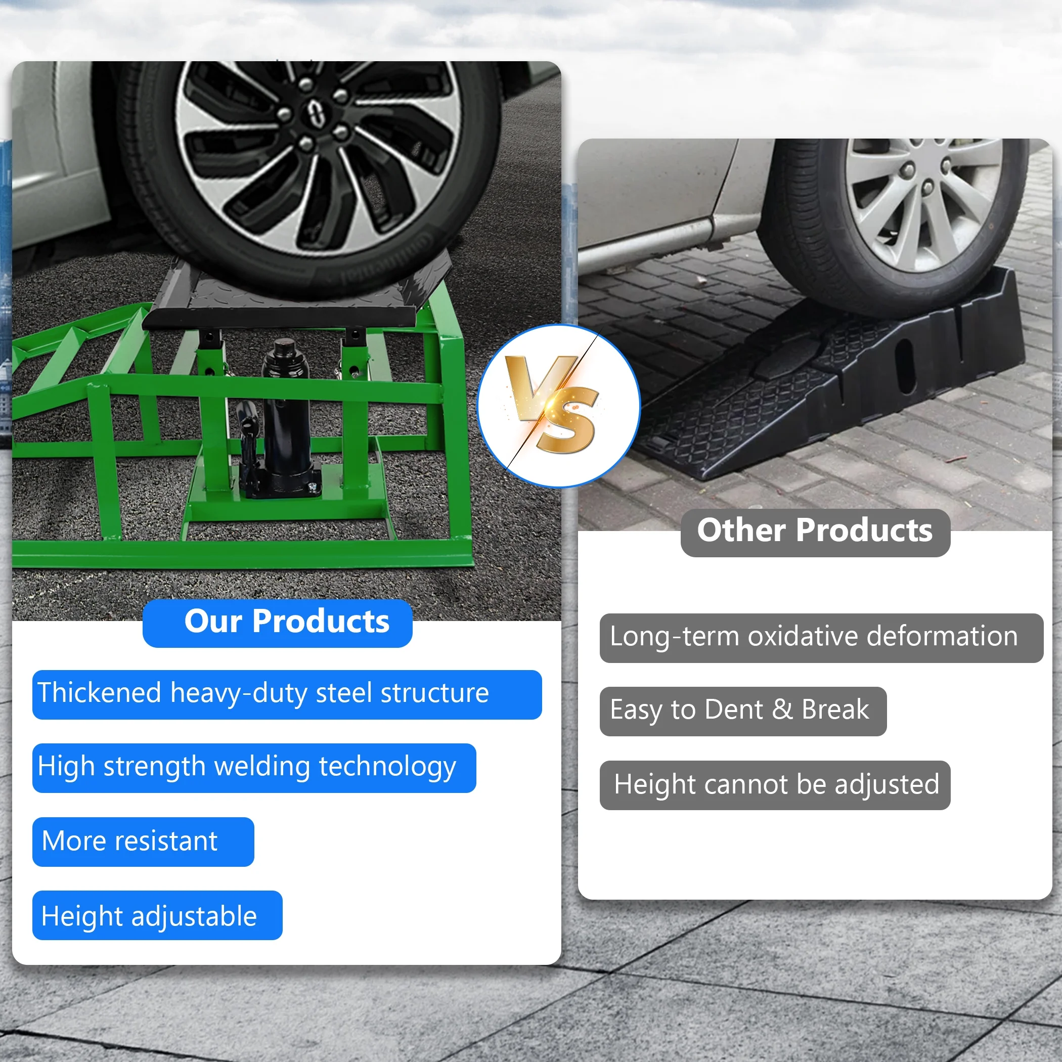 Lafati 2-Pack Hydraulic Car Ramps: Heavy-Duty Vehicle Ramps with 5T / 10000lbs Jack Load Capacity, Portable Design for Effortless Oil Changes and Car Lifts - Image 23