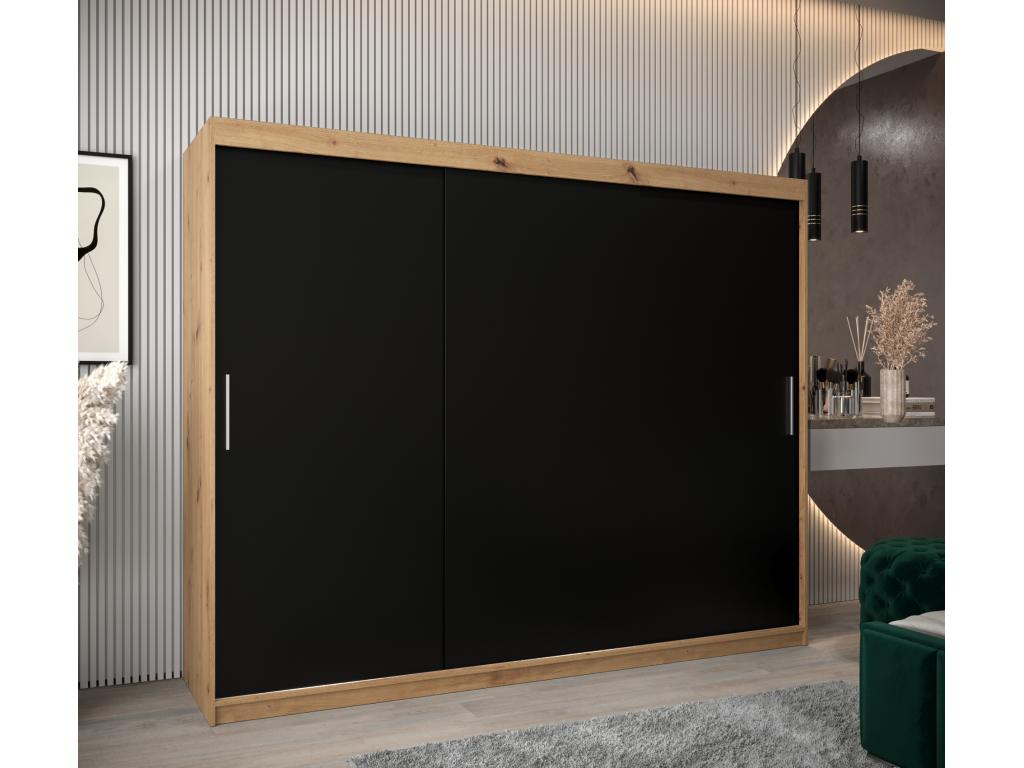 Armario Abodeia de puertas correderas 200/250/62 3 puertas artisan/negro