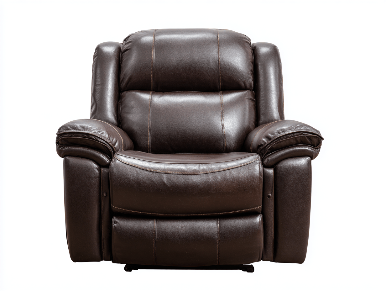 Sillón reclinable – cuero sintético – marrón oscuro – acolchado mullido