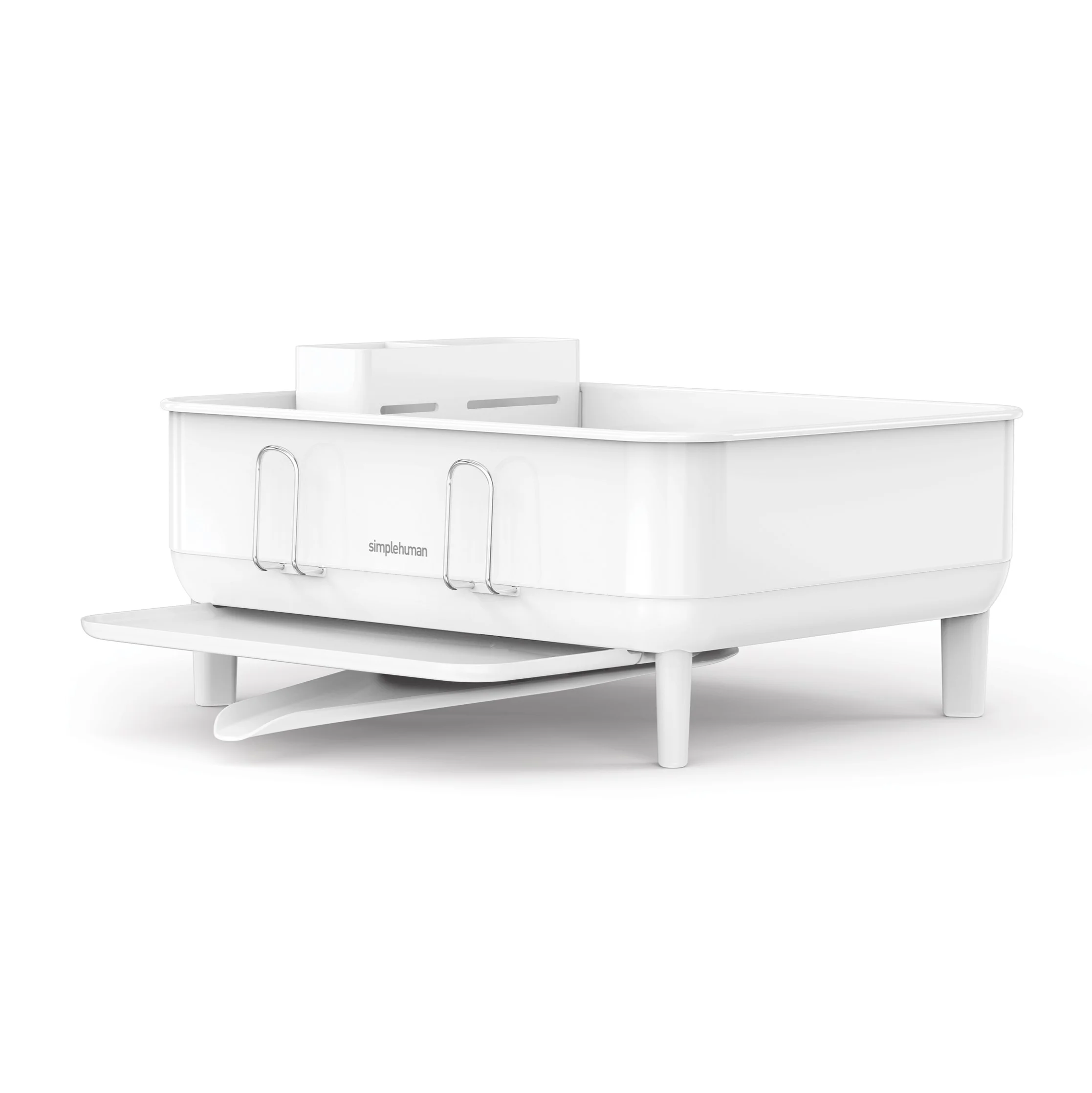 simplehuman Kitchen Dish Drying Rack, Fingerprint-Proof Stainless Steel Frame, Grey Plastic - Image 12
