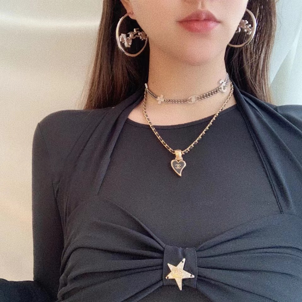 Chanel Black Cuban Chain Choker Necklace - Original Replica Club