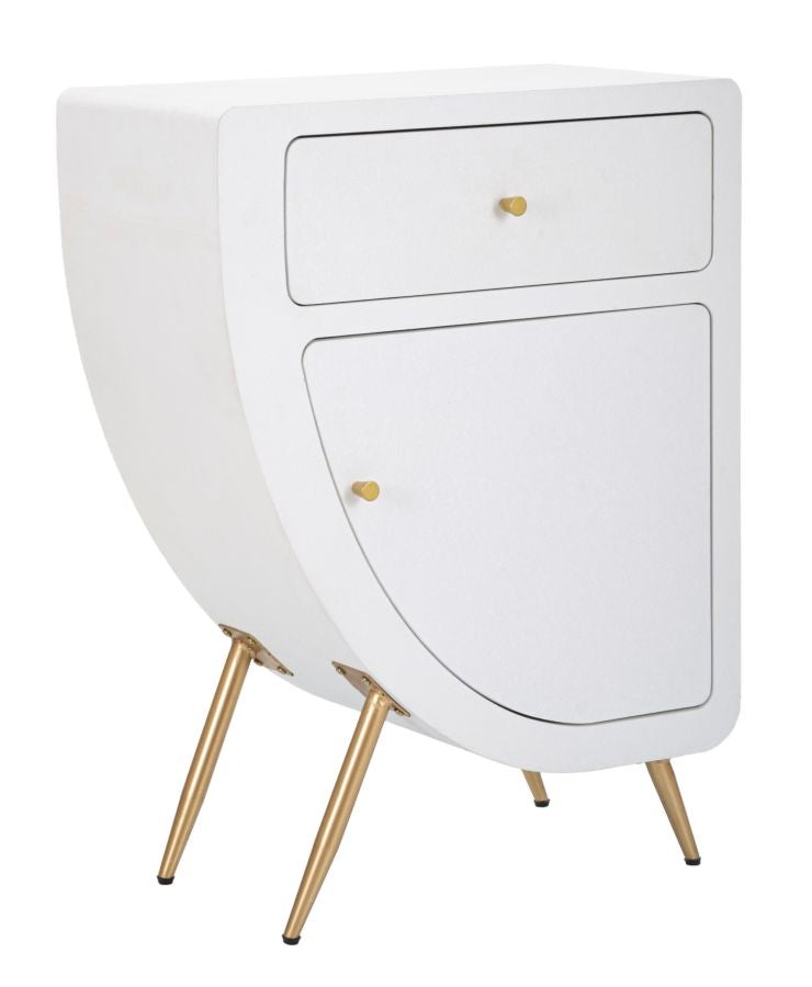 Wit houten nachtkastje 60x32x79 cm